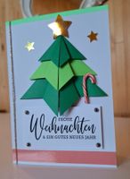 1x Weihnachtskarte handgemacht Tannenbaum 3D Effekt
