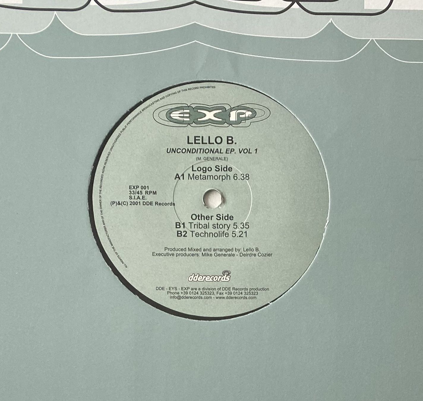 Dischi in vinile: Lello B., Unconditional E.P. Vol.1 (Trance, Techno) – Usato da Flums venduto da Empe1 2