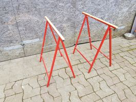 Top Zustand: 2x Bock / Sägebock / Rot, Stabil!
