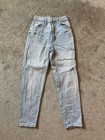 Bershka Denim Jeans, Mom Slim, Grösse 36