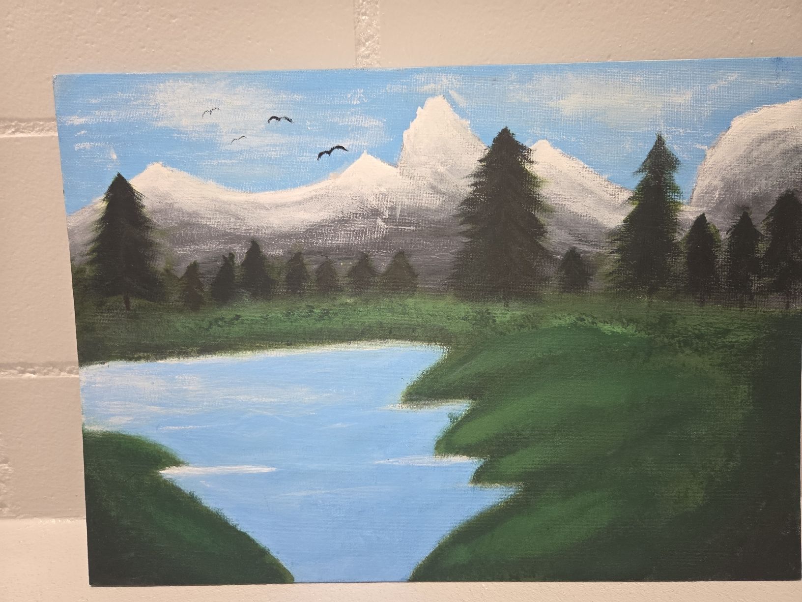 Dipinti: Original Gemälde, Winterlandschaft mit See, Handgemalt – Nuovo (secondo la descrizione) da Wald ZH venduto da mcbento