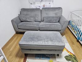 Canapé Albignano & Albignano pouf rectangulaire en tissu