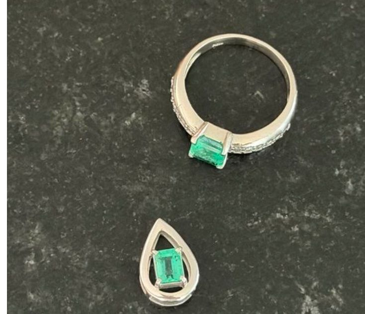 Bagues: Platin Ring mit Smaragd – D'occasion à Affeltrangen par SteFio88 1