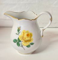 Meissen Porzellan Gelbe Rose Goldrand Milchkännchen