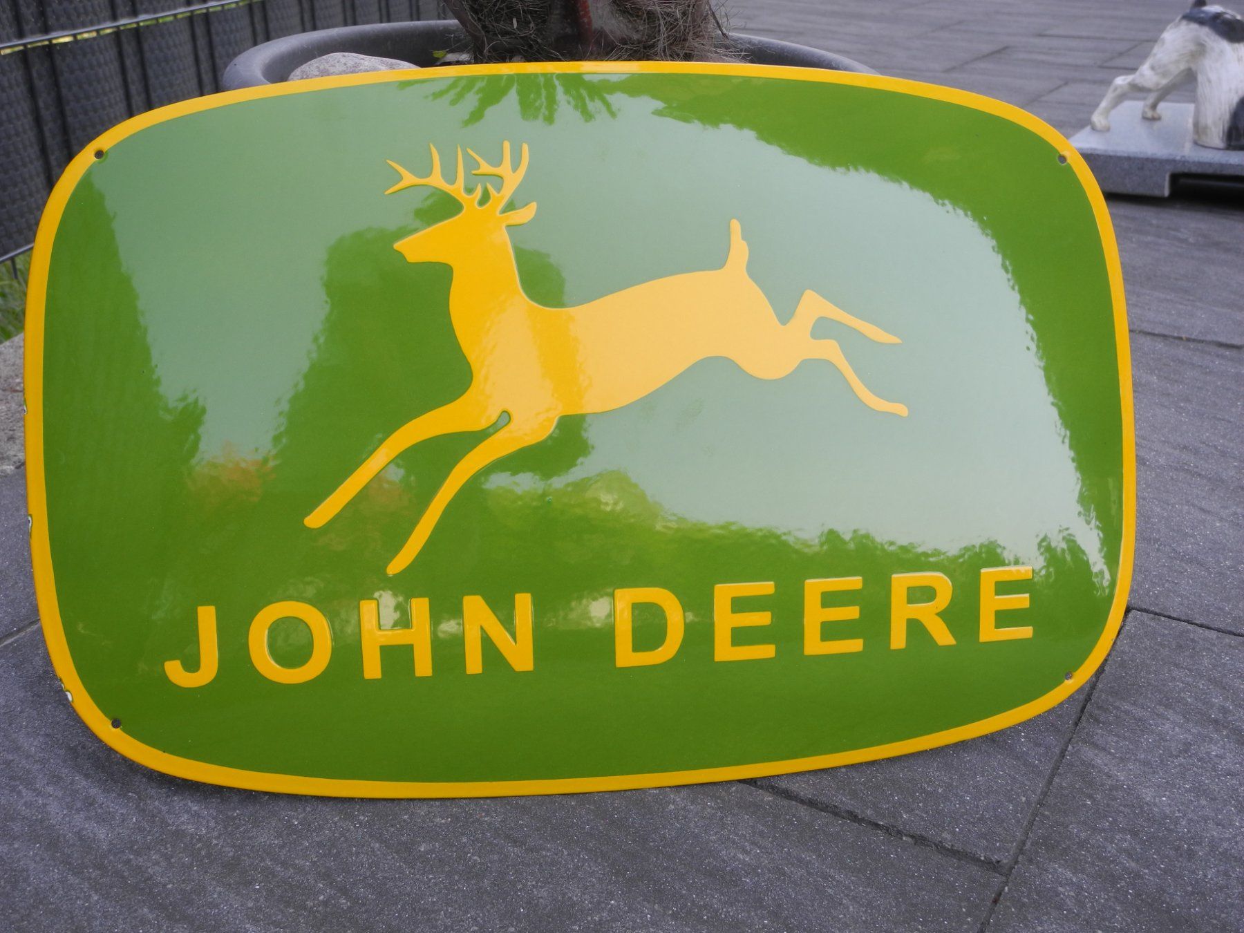 John Deere Insegne: GROSSES JOHN DEERE EMAILSCHILD – Nuovo (secondo la descrizione) da Reinach AG venduto da Huckleberrysix 4
