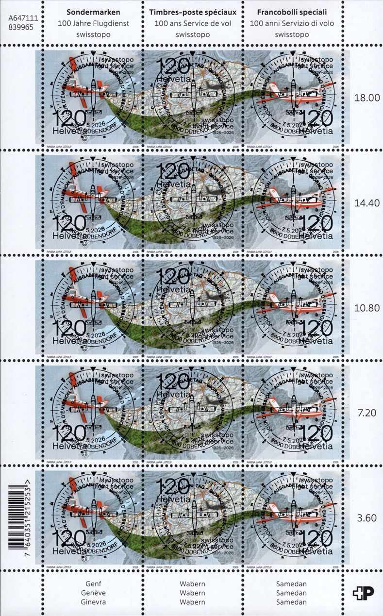 Tutti i francobolli: Bogen Swisstopo, VOLLSTEMPEL – Nuovo (secondo la descrizione) da Dottikon venduto da haeusibuh5