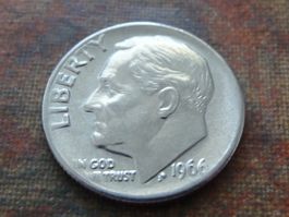 USA ONE DIME 1966