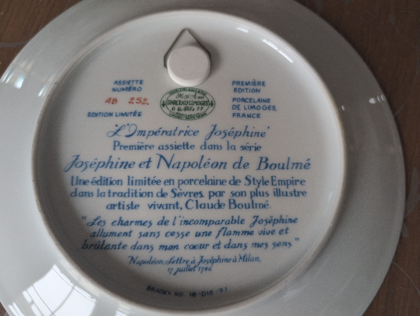 Tutte le decorazioni: Assiette L'imperatrice Joséphine – Usato da CORMINBOEUF venduto da savaja 1
