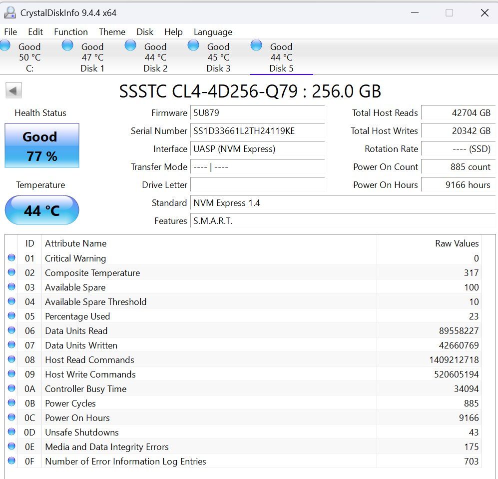 Dischi rigidi: SSD 256GB NVMe PCIe 4x4 – Usato da Lausanne venduto da Super_IT 2