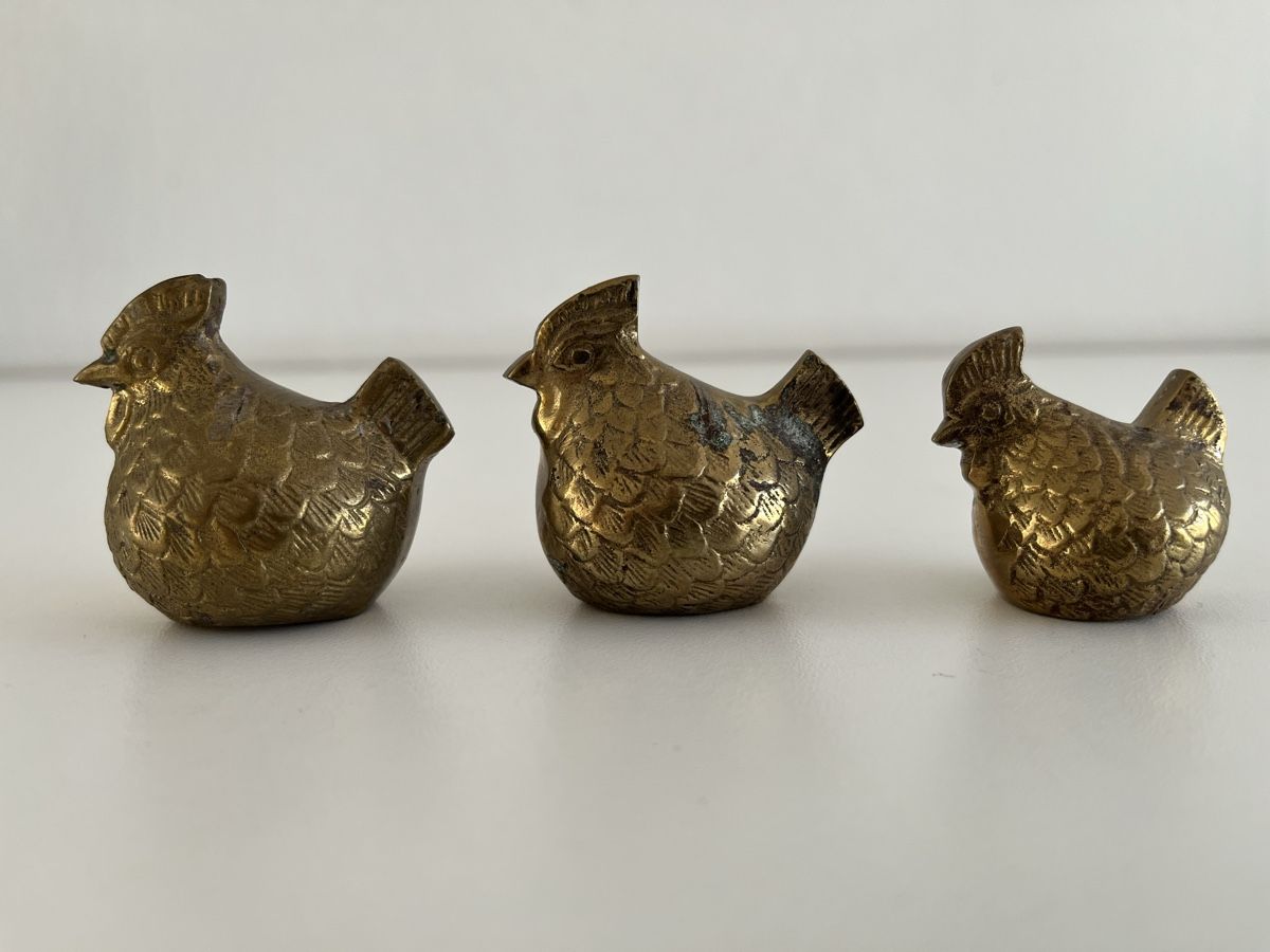 Figuren: 3Stk. Vintage Hühner aus Messing  – Gebraucht aus Wetzikon ZH von seli03 1