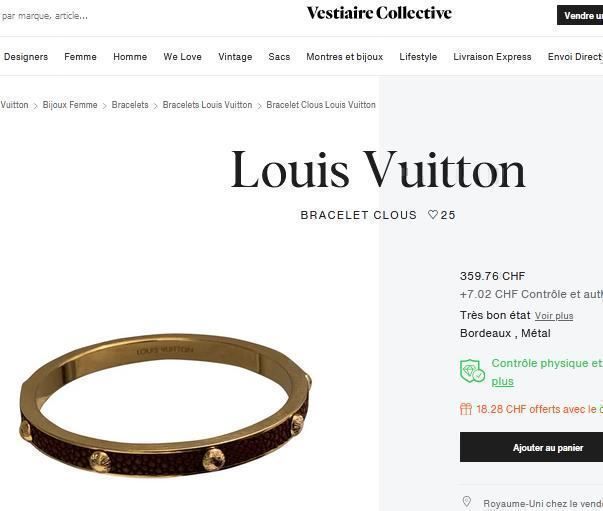 Louis Vuitton Bracciali & Braccialetti: Armband / Bracelet Louis Vuitton  . M – Usato da Collonges venduto da Auganien 1