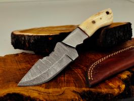 extra "verwittertes" Damast Messer Knife echter Faltenstahl
