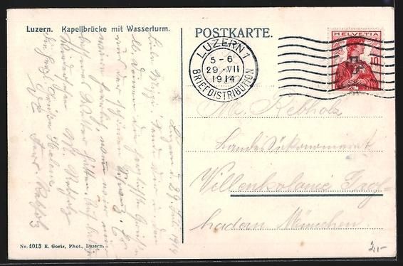 Cartes postales: AK Luzern, Kapellbrücke und Wasserturm – D'occasion à Berlin par bartko-reher 1
