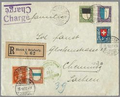 SATZBRIEF PJ 1922 0 ZÜRICH, ZENSURIERTER BRIEF NACH SACHSEN!