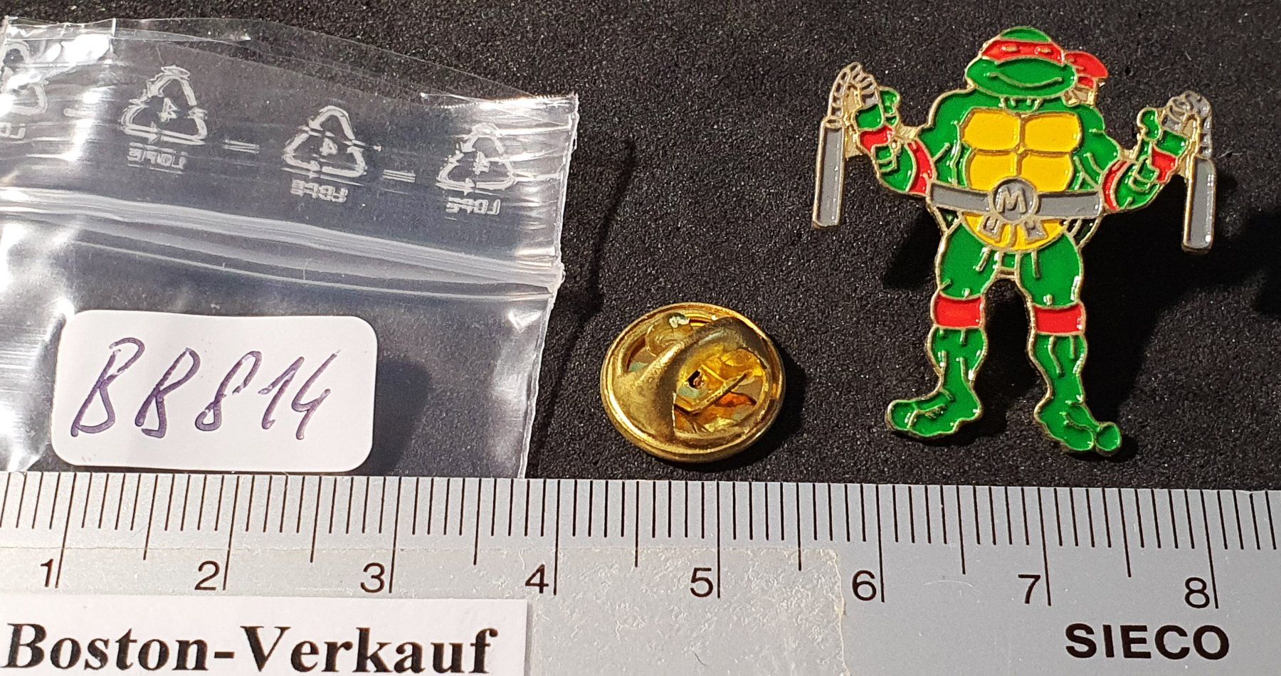 Placchette & Badge: BB814 - Pin Ninja Turtles Michelangelo – Usato da Reinach BL venduto da Boston-Verkauf 1