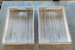 2 Vintage Tablare 35x25x5cm weiss