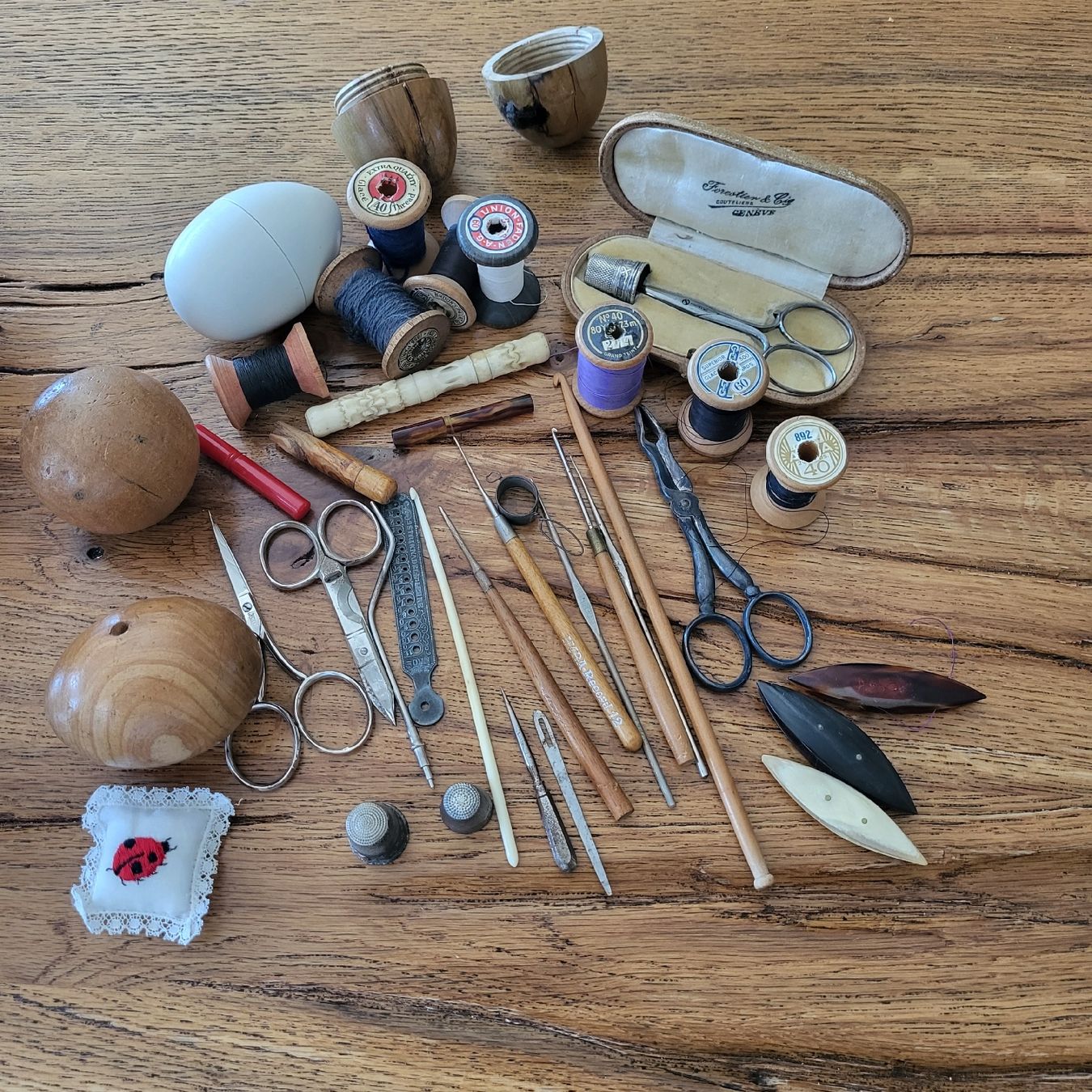 Cercles à broder: Lot Näh/HandarbeitMaterial antik – D'occasion à Kägiswil par Megafi56 1