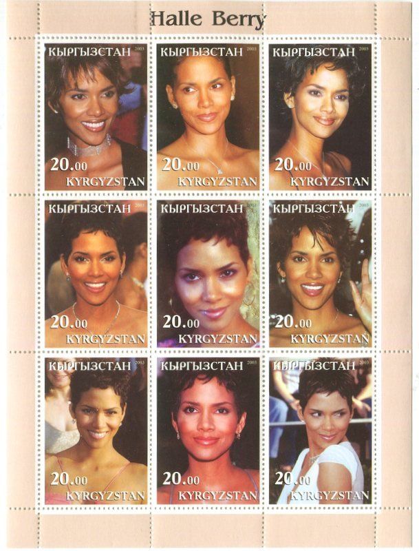 Tutti i francobolli: Block "Halle Berry". Kirgisistan. – Nuovo e nell'imballaggio originale da Basel venduto da Butsch5