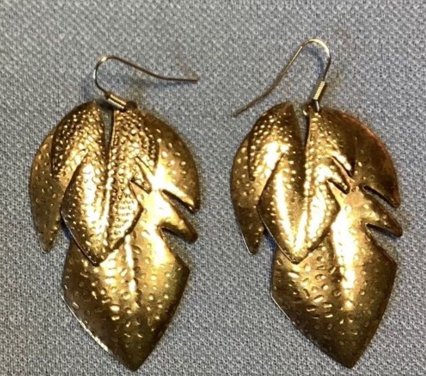Große Ohrringe Hängend Silber Blatt Blätter,lange Auffällige Ohrringe