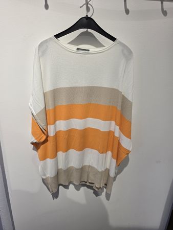 Damen Pullover gestreift orange weiss Grösse XXL neuwertig