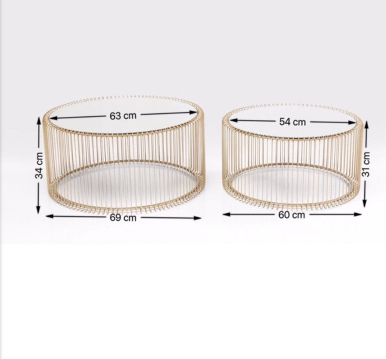 Kare Tavoli: KARE 2er Set Couchtische Gold mit Glasplatte – Usato da Stäfa venduto da ble_2csr 6
