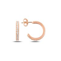 Ohrringe Creole Alliance Zirkonia roségold 925 Silber 15mm