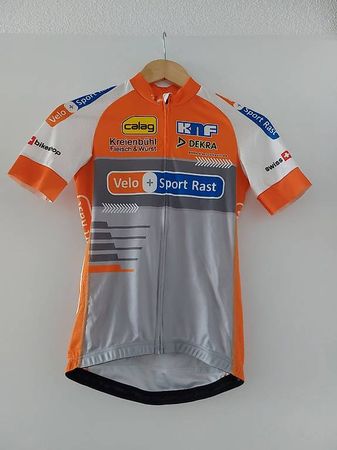 Rennvelo Velotrikot Kurzarm Orange/Grau XS Damen