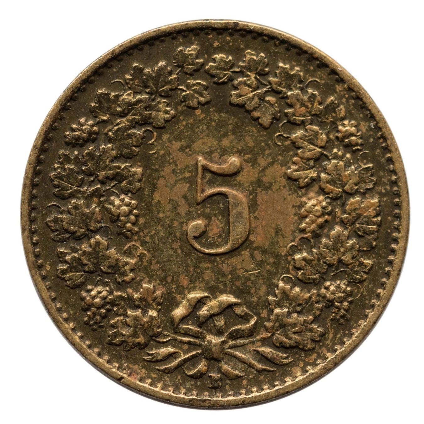 Tutti le monete: Schweiz / Suisse 5 Rappen 1918 Messing – Usato da Rotkreuz venduto da Swiss-Coins 1