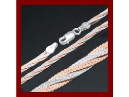 19cm elegantes Armband 3.3mm Silber 925 bicolor