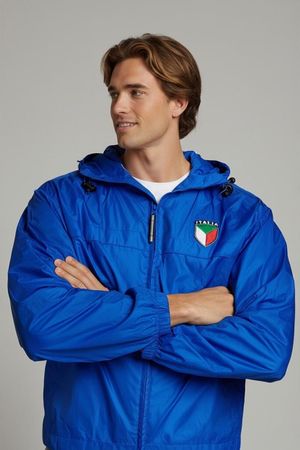 Italienischer blauer Windbreaker mit italienischem
