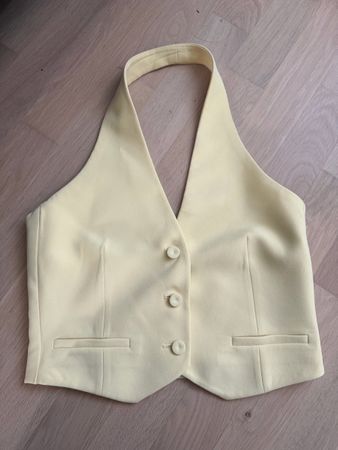 Mango Weste Top Gr. S Gelb butteryellow rückenfrei
