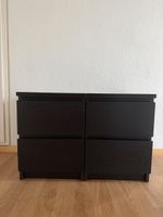 2x IKEA Malm bedside tables with 2 drawers 40x48x55cm black