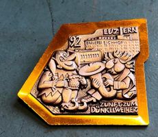 Fasnachtsplakette Gold 1992 Dünkelweiher-Zunft Luzern