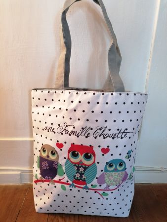 Schöne Stoff Tasche mit Eulen