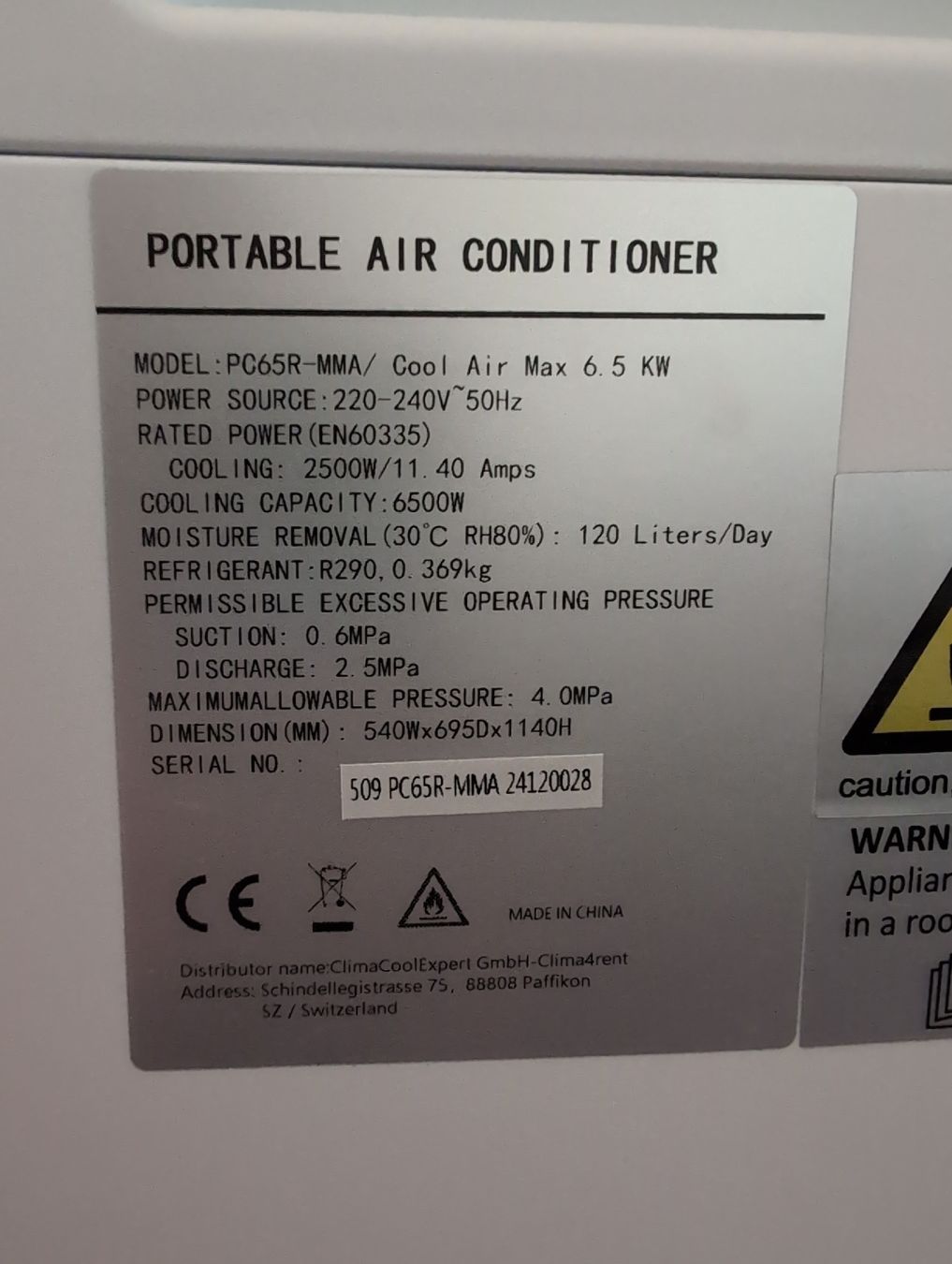Condizionatori: Klimagerät Cool Air Max 6.5kw Eco  – Nuovo (secondo la descrizione) da Aesch BL venduto da Basswelle 5