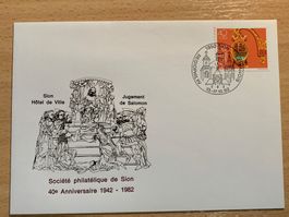 Philatelie Sion 40e Anniversaire 1942 - 1982 Couvert
