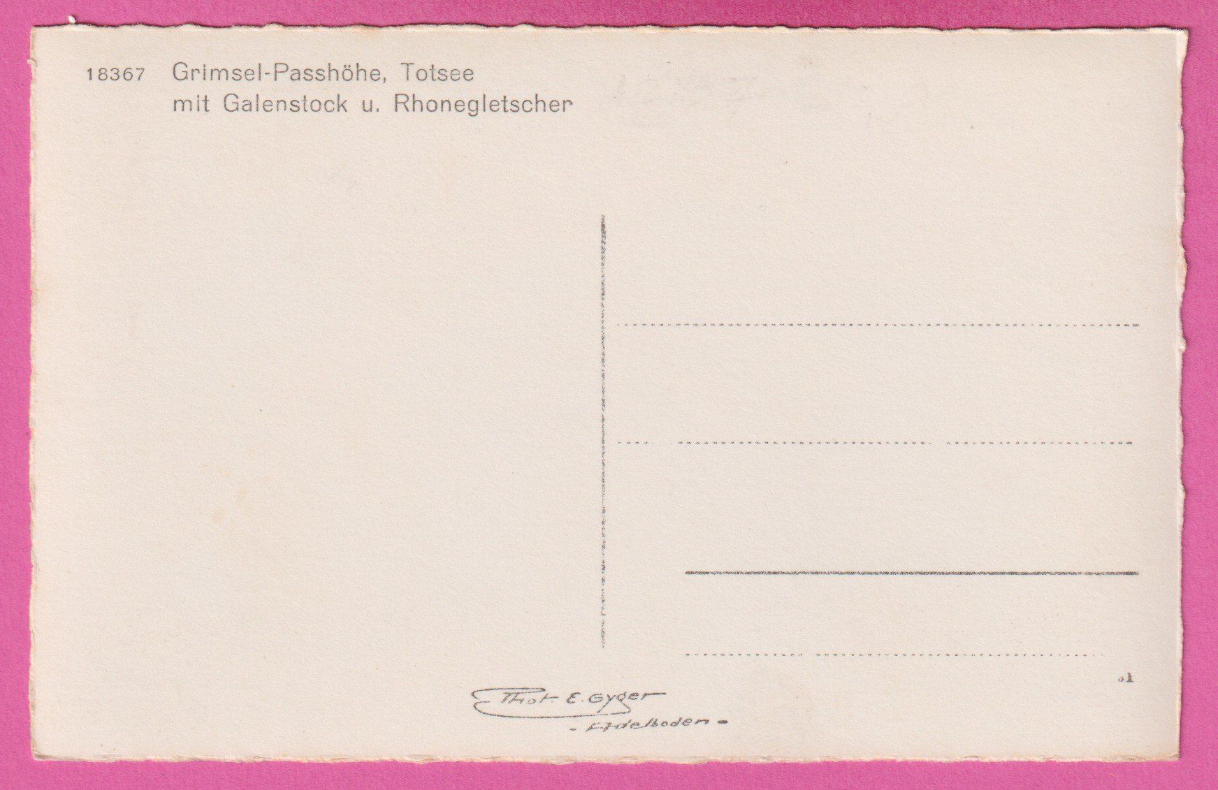 Cartoline postali: Grimsel Passhöhe Totsee Rhonegletscher – Usato da Einsiedeln venduto da dillie 1