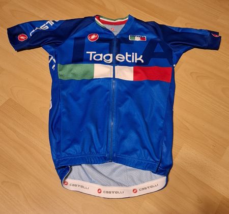 Radtrikot Castelli Italien Design blau kurzarm Grösse M