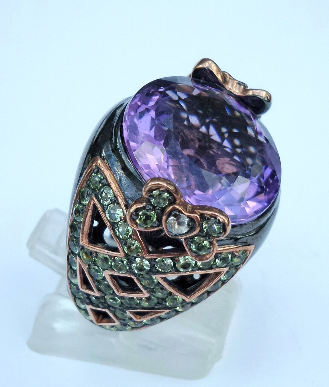 Anelli: Ring mit Amethyst und Peridot, Roségold, Silber – Nuovo (secondo la descrizione) da Zürich venduto da Bieter04 6