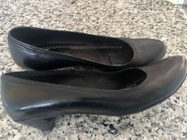 Schicke Damen Pumps, schwarz, Echtleder, Grösse 39 Top!