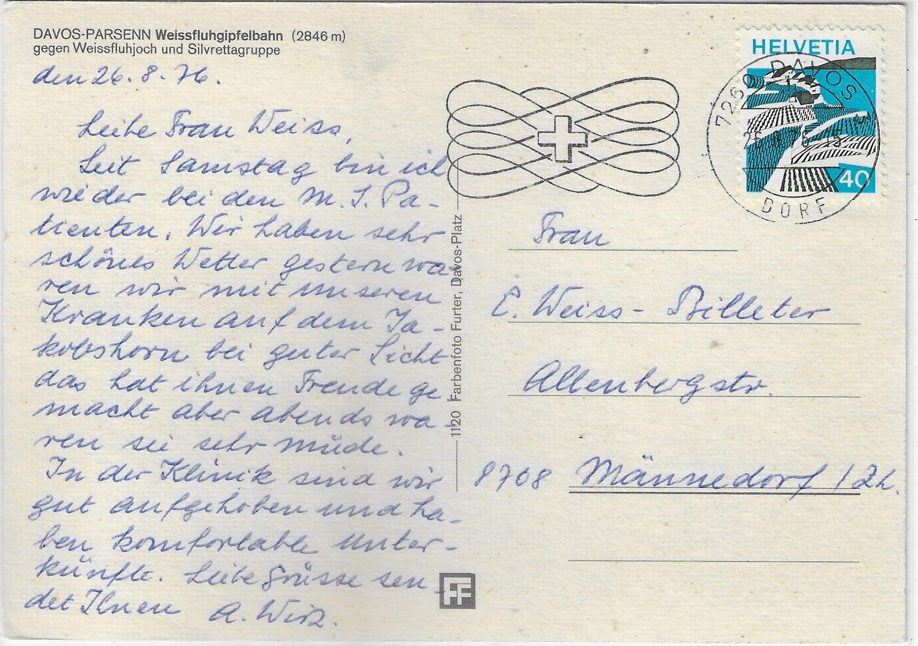 Cartoline postali: Davos-Parsenn Weissfluhgipfelbahn – Usato da Ettingen venduto da Kartenplanet 1