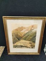 MAGNIFIQUE TABLEAU DE MONTAGNES SIGNÉ A. K. W. et daté 1945