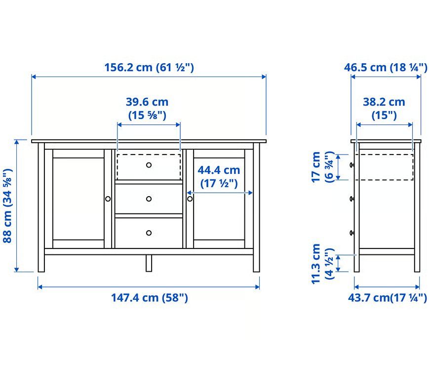 Commodes: HEMNES Sideboard, weiss gebeizt/hellbraun – D'occasion à Kerzers par Beri.i 4