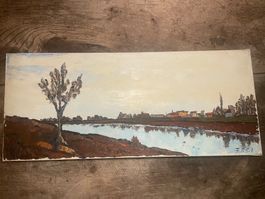 Ölgemälde Landschaft auf Leinwand signiert FREI - Unikat!