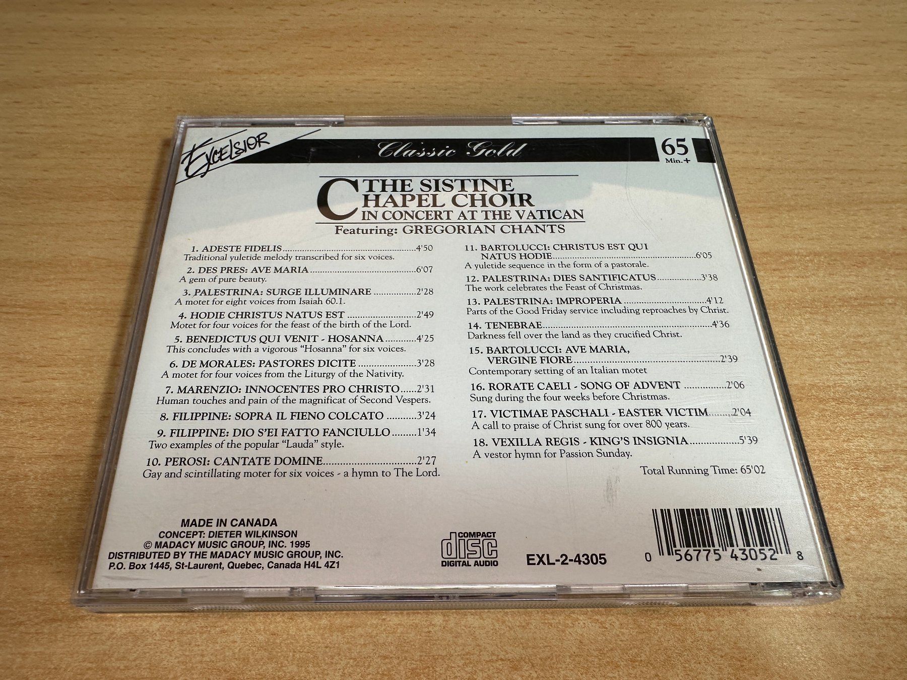 CDs: M4 The Sistine Chapel Choir The Vatican Ft Gregorian Chants – Gebraucht aus Rikon im Tösstal von Alpenmutz 1