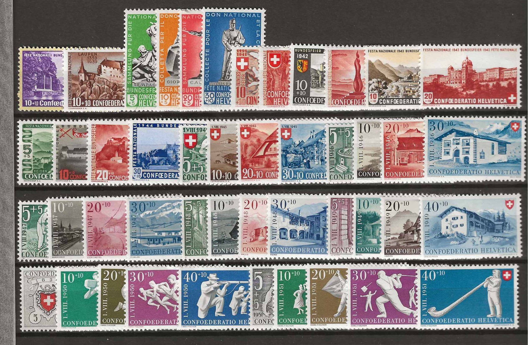 Tutti i francobolli: PP138 - Pro Patria 1938-1963 ** – Usato da Trélex venduto da Phil_Albert