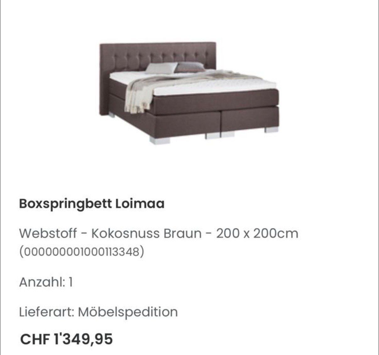 Betten: Boxspringbett 200x200cm Loimaa – Gebraucht aus Schlieren von NM_Nici 1