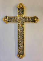 Barockkreuz 17. / 18. Jh, wird auch verschickt, vergoldet.