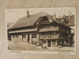 Alte PK Schwarzenburg Cafe Restaurant zur Post Gelaufen 1925