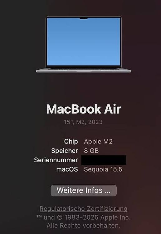 Notebook: MacBook Air 15" M2 (2023)|1 Jahr Garantie, nur 24 Ladezyklen – Usato da Amriswil venduto da Lanisl 3